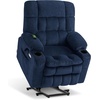 image:imageMCombo Oversized Power Lift Recliner Chair for Elderly Dual Motor Lift Chair with Heat and Massage Lay Flat Lift Chair for Big and Tall Cup Holders Fabric R7891 Dark Gray LargeWideNavy Blue