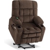 image:imageMCombo Oversized Power Lift Recliner Chair for Elderly Dual Motor Lift Chair with Heat and Massage Lay Flat Lift Chair for Big and Tall Cup Holders Fabric R7891 Dark Gray LargeWideCoffee