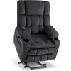 image:imageMCombo Oversized Power Lift Recliner Chair for Elderly Dual Motor Lift Chair with Heat and Massage Lay Flat Lift Chair for Big and Tall Cup Holders Fabric R7891 Dark Gray LargeWideDark Gray