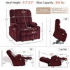 image:imageMCombo Oversized Power Lift Recliner Chair for Elderly Dual Motor Lift Chair with Heat and Massage Lay Flat Lift Chair for Big and Tall Cup Holders Fabric R7891 Dark Gray LargeWideBurgundy