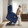 image:imageMCombo Oversized Power Lift Recliner Chair with Massage and Heat for Big and Tall Elderly People Cup Holders USB Ports Side Pockets Fabric R7541 Grey LargeOversizeNavy Blue