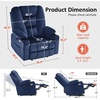 image:imageMCombo Oversized Power Lift Recliner Chair with Massage and Heat for Big and Tall Elderly People Cup Holders USB Ports Side Pockets Fabric R7541 Grey LargeOversizeNavy Blue