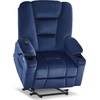 image:imageMCombo Oversized Power Lift Recliner Chair with Massage and Heat for Big and Tall Elderly People Cup Holders USB Ports Side Pockets Fabric R7541 Grey LargeOversizeNavy Blue