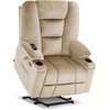 image:imageMCombo Oversized Power Lift Recliner Chair with Massage and Heat for Big and Tall Elderly People Cup Holders USB Ports Side Pockets Fabric R7541 Grey LargeOversizeBeige
