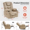 image:imageMCombo Oversized Power Lift Recliner Chair with Massage and Heat for Big and Tall Elderly People Cup Holders USB Ports Side Pockets Fabric R7541 Grey LargeOversizeBeige