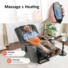 image:imageMCombo Oversized Power Lift Recliner Chair with Massage and Heat for Big and Tall Elderly People Cup Holders USB Ports Side Pockets Fabric R7541 Grey LargeOversizeGrey