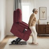 image:imageMCombo Oversized Power Lift Recliner Chair with Massage and Heat for Big and Tall Elderly People Cup Holders USB Ports Side Pockets Fabric R7541 Grey LargeOversizeBurgundy