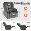 image:imageMCombo Oversized Power Lift Recliner Chair with Massage and Heat for Big and Tall Elderly People Cup Holders USB Ports Side Pockets Fabric R7541 Grey LargeOversizeGrey