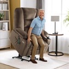 image:imageMCombo Oversized Power Lift Recliner Chair with Massage and Heat for Big and Tall Elderly People Cup Holders USB Ports Side Pockets Fabric R7541 Grey LargeOversizeBrown