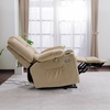 image:imageMCombo Oversized Power Lift Recliner Chair with Massage and Heat for Big and Tall Elderly People Cup Holders USB Ports Side Pockets Fabric R7541 Grey LargeOversizeBeige