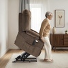 image:imageMCombo Oversized Power Lift Recliner Chair with Massage and Heat for Big and Tall Elderly People Cup Holders USB Ports Side Pockets Fabric R7541 Grey LargeOversizeBrown