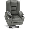 image:imageMCombo Oversized Power Lift Recliner Chair with Massage and Heat for Big and Tall Elderly People Cup Holders USB Ports Side Pockets Fabric R7541 Grey LargeOversizeGrey