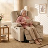 image:imageMCombo Oversized Power Lift Recliner Chair with Massage and Heat for Big and Tall Elderly People Cup Holders USB Ports Side Pockets Fabric R7541 Grey LargeOversizeBeige