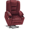image:imageMCombo Oversized Power Lift Recliner Chair with Massage and Heat for Big and Tall Elderly People Cup Holders USB Ports Side Pockets Fabric R7541 Grey LargeOversizeBurgundy