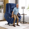 image:imageMCombo Oversized Power Lift Recliner Chair with Massage and Heat for Big and Tall Elderly People Cup Holders USB Ports Side Pockets Fabric R7541 Grey LargeOversizeNavy Blue