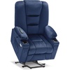 image:imageMCombo Oversized Power Lift Recliner Chair with Massage and Heat for Big and Tall Elderly People Cup Holders USB Ports Side Pockets Fabric R7541 Grey LargeOversizeNavy Blue