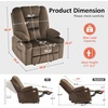 image:imageMCombo Oversized Power Lift Recliner Chair with Massage and Heat for Big and Tall Elderly People Cup Holders USB Ports Side Pockets Fabric R7541 Grey LargeOversizeBrown