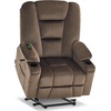 image:imageMCombo Oversized Power Lift Recliner Chair with Massage and Heat for Big and Tall Elderly People Cup Holders USB Ports Side Pockets Fabric R7541 Grey LargeOversizeBrown