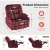 image:imageMCombo Oversized Power Lift Recliner Chair with Massage and Heat for Big and Tall Elderly People Cup Holders USB Ports Side Pockets Fabric R7541 Grey LargeOversizeBurgundy