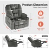 image:imageMCombo Oversized Power Lift Recliner Chair with Massage and Heat for Big and Tall Elderly People Cup Holders USB Ports Side Pockets Fabric R7541 Grey LargeOversizeGrey