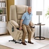 image:imageMCombo Oversized Power Lift Recliner Chair with Massage and Heat for Big and Tall Elderly People Cup Holders USB Ports Side Pockets Fabric R7541 Grey LargeOversizeBeige