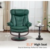 image:imageMCombo Oversized Swivel Recliner Chair with Ottoman Adjustable Backrest 360 Wood Base High Seat Faux Leather Lounge Chair for Tall Users in Living Room Office 4651 BrownGreen