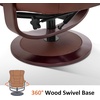image:imageMCombo Oversized Swivel Recliner Chair with Ottoman Adjustable Backrest 360 Wood Base High Seat Faux Leather Lounge Chair for Tall Users in Living Room Office 4651 BrownBrown