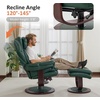image:imageMCombo Oversized Swivel Recliner Chair with Ottoman Adjustable Backrest 360 Wood Base High Seat Faux Leather Lounge Chair for Tall Users in Living Room Office 4651 BrownGreen