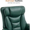 image:imageMCombo Oversized Swivel Recliner Chair with Ottoman Adjustable Backrest 360 Wood Base High Seat Faux Leather Lounge Chair for Tall Users in Living Room Office 4651 BrownGreen