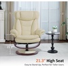 image:imageMCombo Oversized Swivel Recliner Chair with Ottoman Adjustable Backrest 360 Wood Base High Seat Faux Leather Lounge Chair for Tall Users in Living Room Office 4651 BrownCream White