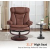 image:imageMCombo Oversized Swivel Recliner Chair with Ottoman Adjustable Backrest 360 Wood Base High Seat Faux Leather Lounge Chair for Tall Users in Living Room Office 4651 BrownBrown