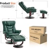 image:imageMCombo Oversized Swivel Recliner Chair with Ottoman Adjustable Backrest 360 Wood Base High Seat Faux Leather Lounge Chair for Tall Users in Living Room Office 4651 BrownGreen