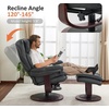 image:imageMCombo Oversized Swivel Recliner Chair with Ottoman Adjustable Backrest 360 Wood Base High Seat Faux Leather Lounge Chair for Tall Users in Living Room Office 4651 BrownDark Grey