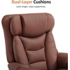 image:imageMCombo Oversized Swivel Recliner Chair with Ottoman Adjustable Backrest 360 Wood Base High Seat Faux Leather Lounge Chair for Tall Users in Living Room Office 4651 BrownBrown