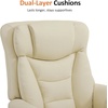 image:imageMCombo Oversized Swivel Recliner Chair with Ottoman Adjustable Backrest 360 Wood Base High Seat Faux Leather Lounge Chair for Tall Users in Living Room Office 4651 BrownCream White