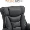 image:imageMCombo Oversized Swivel Recliner Chair with Ottoman Adjustable Backrest 360 Wood Base High Seat Faux Leather Lounge Chair for Tall Users in Living Room Office 4651 BrownDark Grey