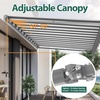 image:imageMCombo Patio Awning 10x8 Feet Sunshade Canopy for Motorized Retractable Awnings 4693GreyGrey with White Stripes
