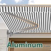 image:imageMCombo Patio Awning 10x8 Feet Sunshade Canopy for Motorized Retractable Awnings 4693GreyGrey with White Stripes