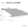 image:imageMCombo Patio Awning 10x8 Feet Sunshade Canopy for Motorized Retractable Awnings 4693GreyGrey with White Stripes