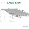 image:imageMCombo Patio Awning 10x8 Feet Sunshade Canopy for Motorized Retractable Awnings 4693GreyGrey with White Stripes