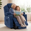image:imageMCombo Power Lift Recliner Chair for Elderly Lift Chair with Heat and Massage FSC Certified USBampType C Ports Cup Holders Fabric 7040 MediumBrownAdmiral