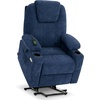 image:imageMCombo Power Lift Recliner Chair for Elderly Lift Chair with Heat and Massage FSC Certified USBampType C Ports Cup Holders Fabric 7040 MediumBrownAdmiral