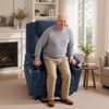 image:imageMCombo Power Lift Recliner Chair for Elderly Lift Chair with Heat and Massage FSC Certified USBampType C Ports Cup Holders Fabric 7040 MediumBrownAdmiral