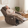 image:imageMCombo Power Lift Recliner Chair for Elderly Lift Chair with Heat and Massage FSC Certified USBampType C Ports Cup Holders Fabric 7040 MediumBrownCoffee