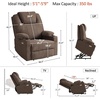 image:imageMCombo Power Lift Recliner Chair for Elderly Lift Chair with Heat and Massage FSC Certified USBampType C Ports Cup Holders Fabric 7040 MediumBrownCoffee