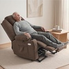 image:imageMCombo Power Lift Recliner Chair for Elderly Lift Chair with Heat and Massage FSC Certified USBampType C Ports Cup Holders Fabric 7040 MediumBrownCoffee