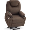image:imageMCombo Power Lift Recliner Chair for Elderly Lift Chair with Heat and Massage FSC Certified USBampType C Ports Cup Holders Fabric 7040 MediumBrownCoffee