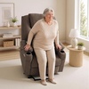 image:imageMCombo Power Lift Recliner Chair for Elderly Lift Chair with Heat and Massage FSC Certified USBampType C Ports Cup Holders Fabric 7040 MediumBrownCoffee