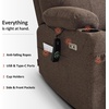 image:imageMCombo Power Lift Recliner Chair for Elderly Lift Chair with Heat and Massage FSC Certified USBampType C Ports Cup Holders Fabric 7040 MediumBrownCoffee