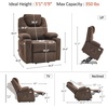 image:imageMCombo Power Lift Recliner Chair for Elderly Lift Chair with Heat and Massage FSC Certified USBampType C Ports Cup Holders Fabric 7040 MediumBrownCoffee